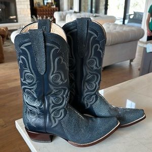 Navy Stingray Leather Heritage Cowboy Boot